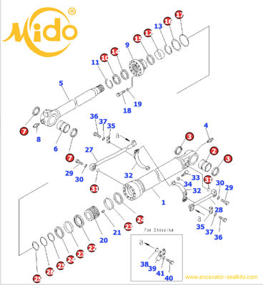 707-99-69560 PC700LC-8E0 PC650LC-8E0 Komatsu için Uygun Dayanıklı Kova Hidrolik Silindir Keçe Kiti