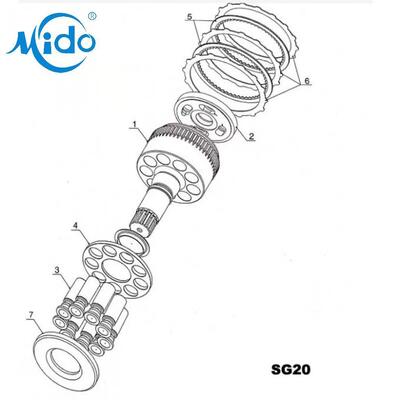 VOE14512788 14512788 EC360 Ekskavatör için Komple TOSHIBA SG20 Kule Dönüş Motoru Contası ve Tamir Takımı.