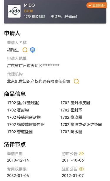 Çin Guangzhou Tianhe Qianjin Midao Oil Seal Firm Sertifikalar